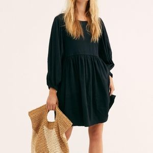 Free People Get Obsessed Babydoll Dress in Navy